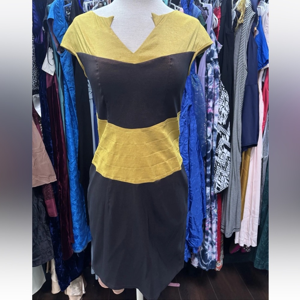 New with tags Deadstock Celine Dress Bodycon Mini Brown and Gold